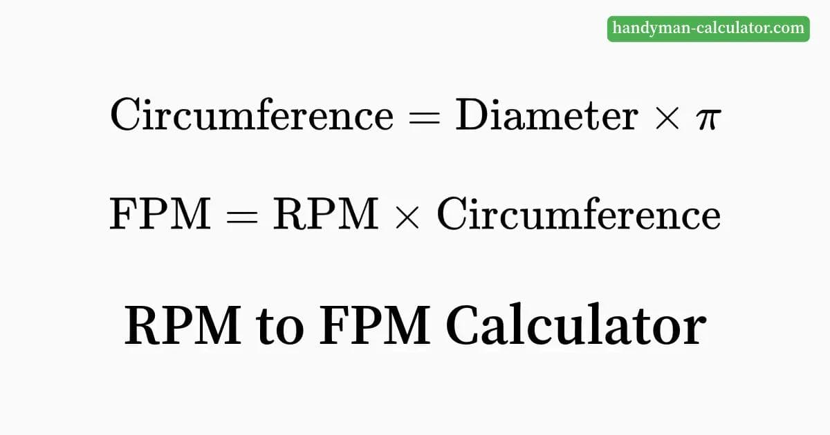 RPM to Feet per Minute Calculator - Convert RPM to FPM using rotational speed and diameter (supports RPM and Rad/s).