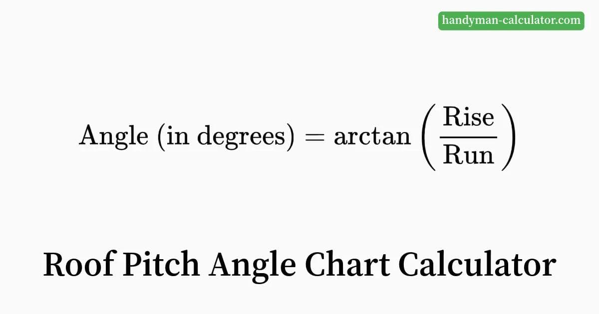 Roof Pitch Angle Calculator - Convert roof pitch ratios (e.g., 4:12) to degrees and vice versa, with a detailed chart for quick reference.